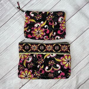 Tanya Lee design 2 paisley fabric full zip cosmetic bags